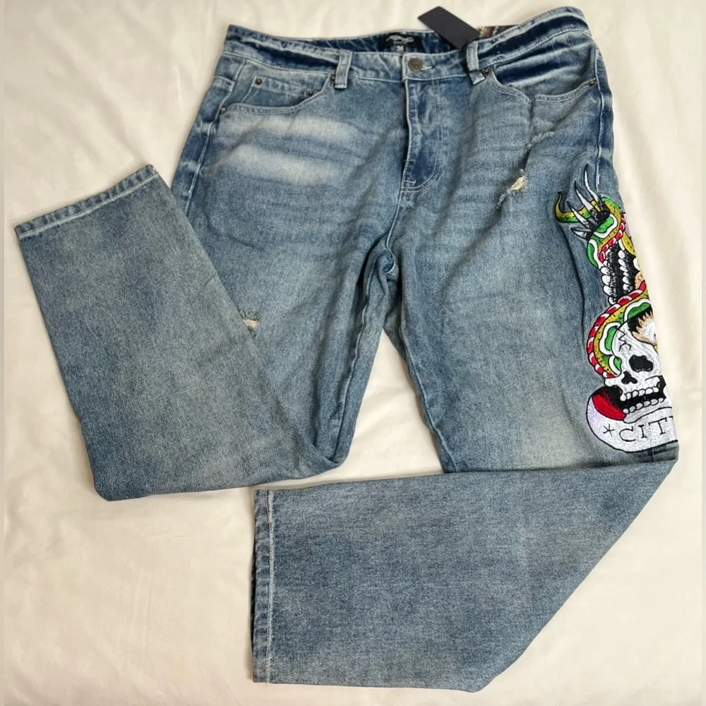 Ed Hardy New York City Blue Slim Fit Size 36
